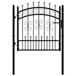 vidaXL Fence Gate KAMPEN with Spear Top Black 103x100 cm Steel