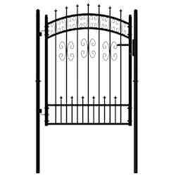 vidaXL Fence Gate KAMPEN with Spear Top Black 103x125 cm Steel