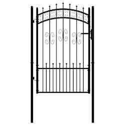 vidaXL Fence Gate KAMPEN with Spear Top Black 103x150 cm Steel