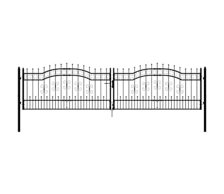 vidaXL Aitaportti KAMPEN keih&auml;sk&auml;rkinen musta 394,5x100 cm ter&auml;s