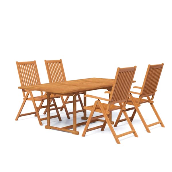 vidaXL 5-osaline aiam&ouml;&ouml;blikomplekt, akaatsiapuit, 150-200 cm