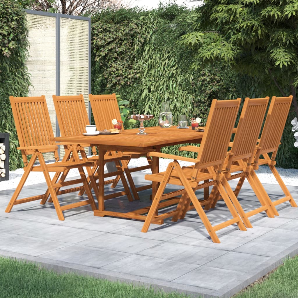 vida XL 7-tlg. Garten-Essgruppe Massivholz Akazie