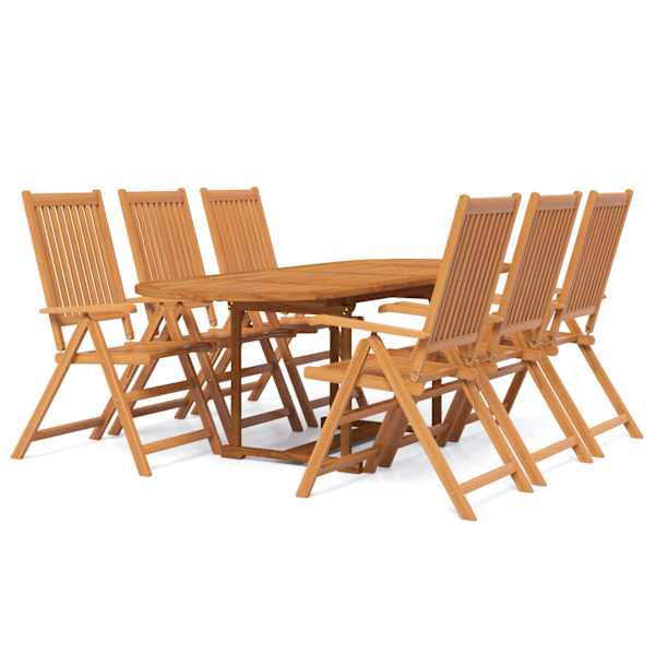 vidaXL 7-osaline aiam&ouml;&ouml;bli komplekt, akaatsiapuit, 160-240 cm
