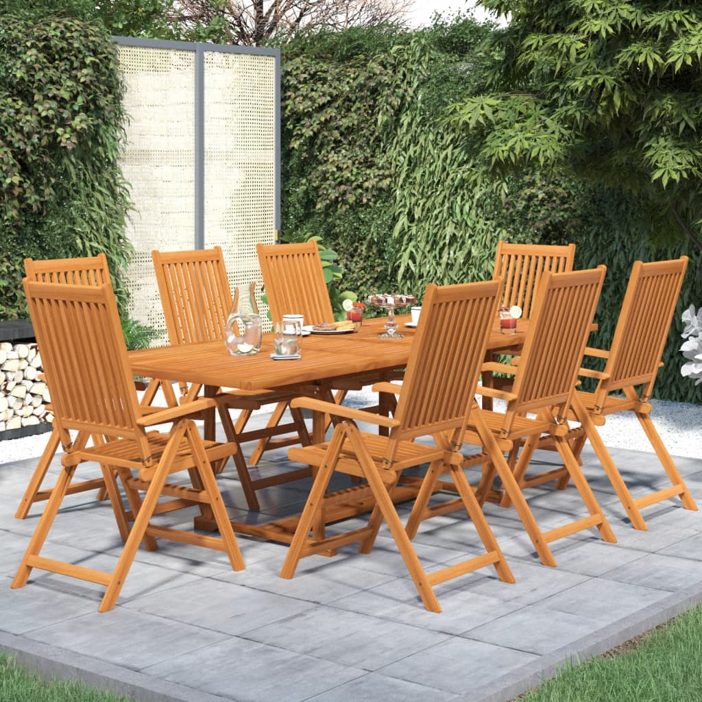 Ensemble de salle à manger de jardin 9 pcs Bois d'acacia massif