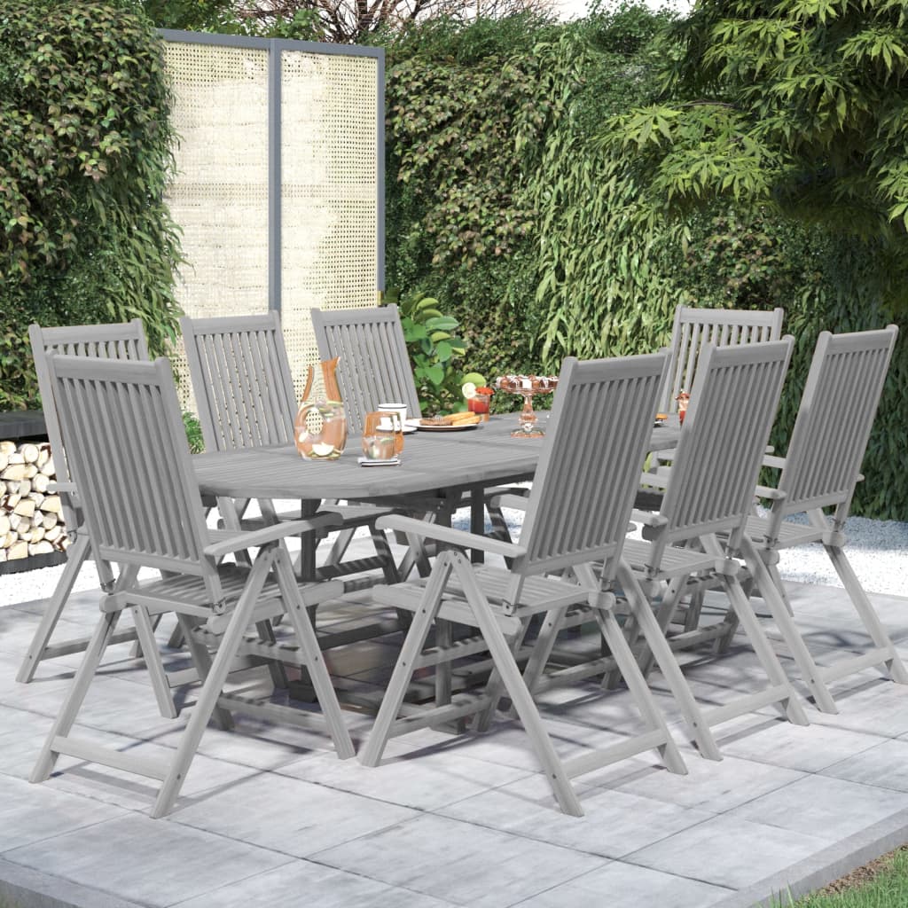 Ensemble de salle à manger de jardin 9 pcs bois d'acacia solide