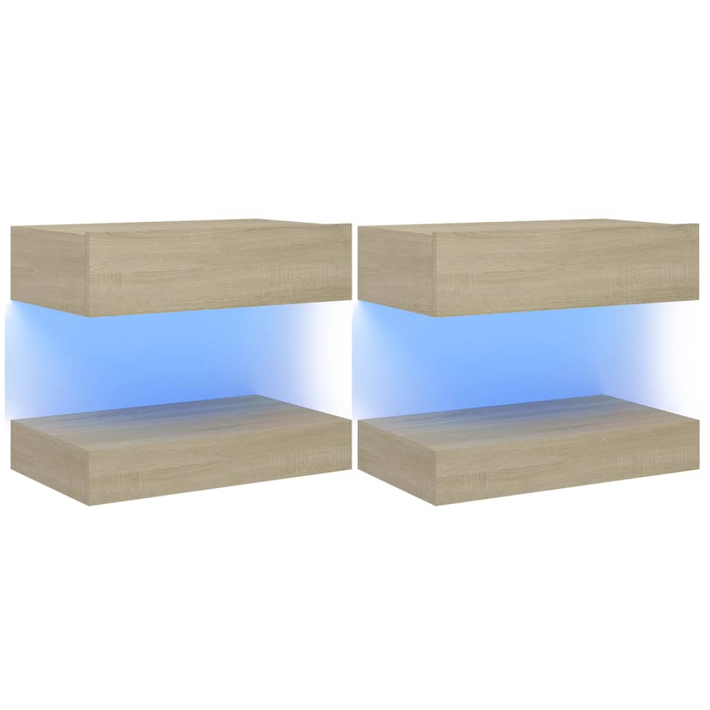 

vidaXL Bedside Cabinets 2 pcs Sonoma Oak 23.6"x13.8" Engineered Wood
