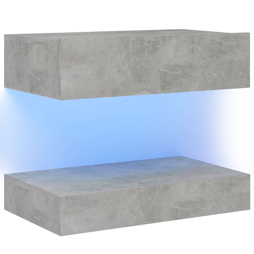 

vidaXL Bedside Cabinet Concrete Gray 23.6"x13.8" Chipboard