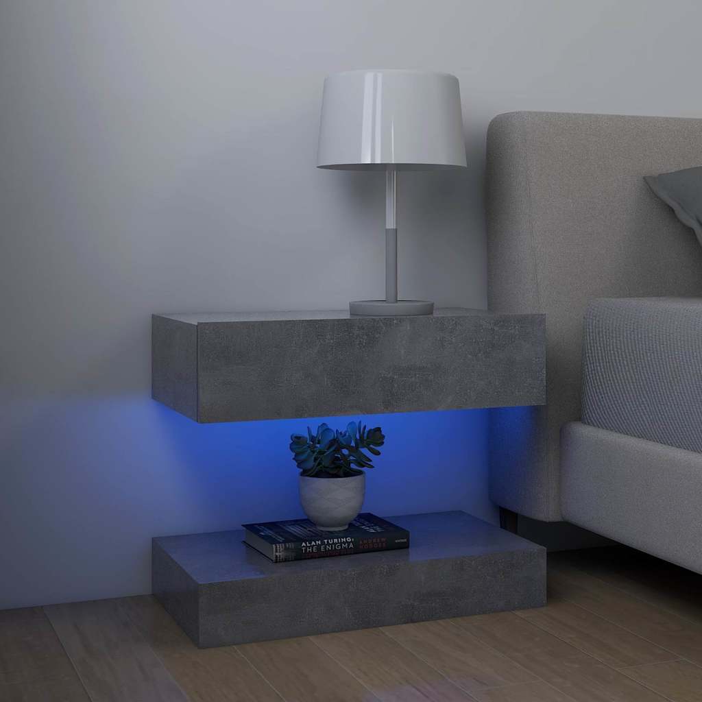 vidaXL Yöpöytä betoninharmaa 60x35 cm tekninen puu