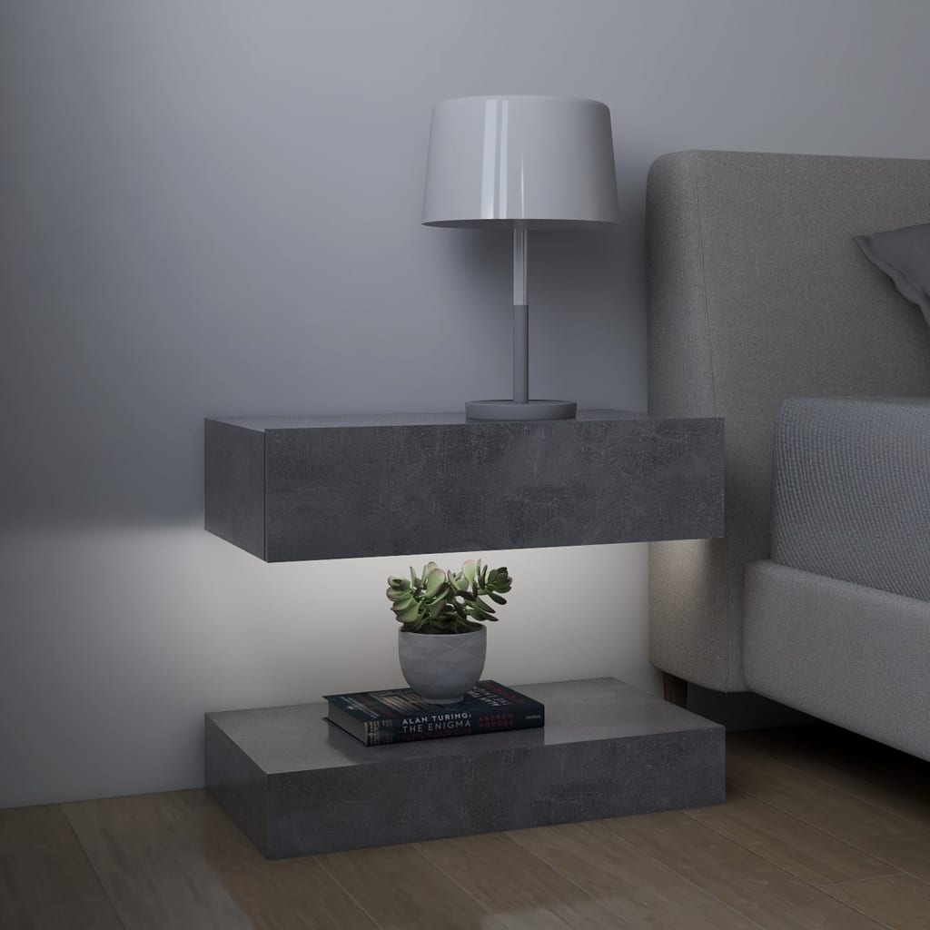 

vidaXL Nachtkastjes 2 st 60x35 cm spaanplaat betongrijs