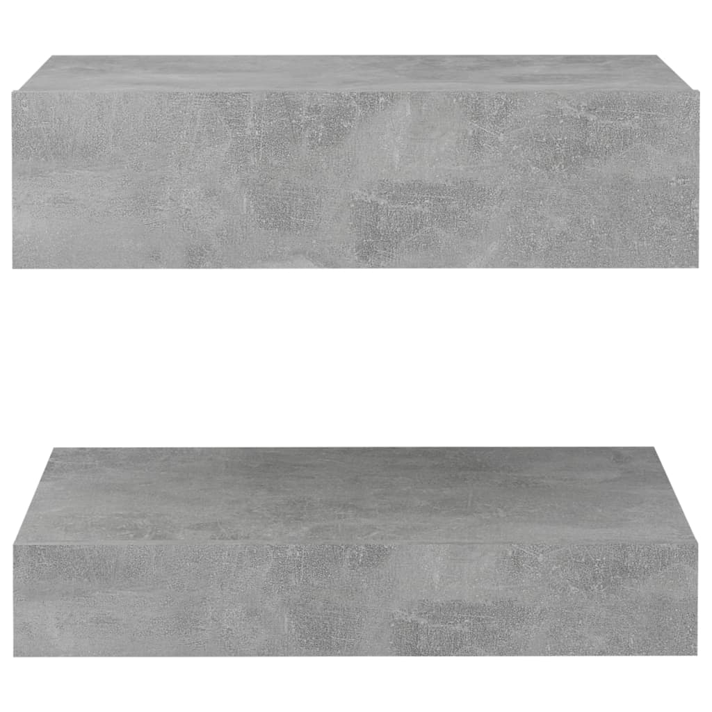 Noćni ormarići 2 kom siva boja betona 60 x 35 cm od iverice