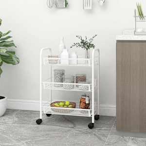 3-nadstropni kuhinjski voziček bel 46x26x64 cm železo