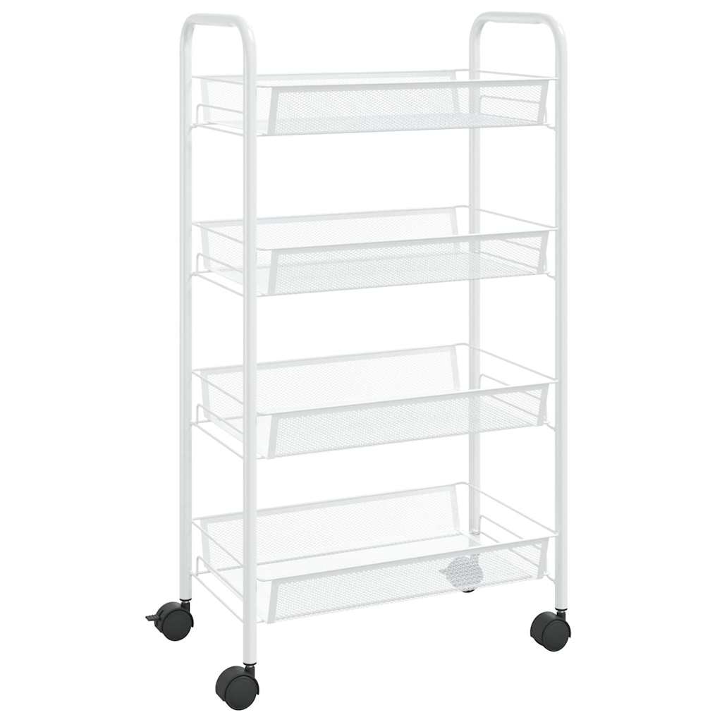 vidaXL Kuchyňský vozík se 4 patry bílý 46 x 26 x 85 cm železo