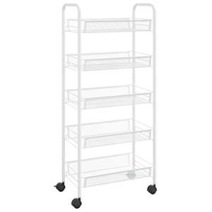 Kuchyňský vozík s 5 patry bílý 46 x 26 x 105 cm železo - obrázek 2
