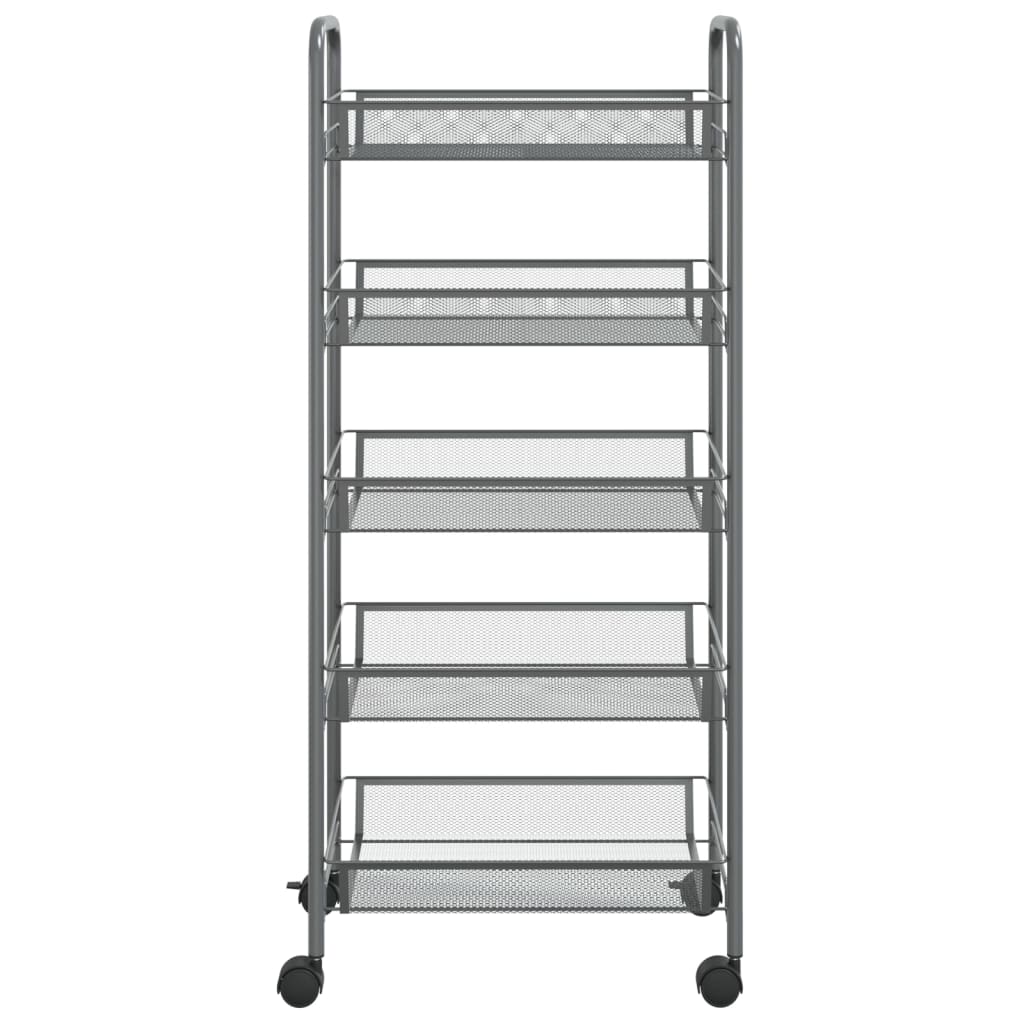 

vidaXL Keukentrolley 5-laags 46x26x105 cm ijzer grijs