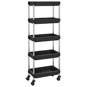 Kuchyňský vozík s 5 patry černý 42x29x128 cm železo a ABS - obrázek 2