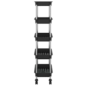 Kuchyňský vozík s 5 patry černý 42x29x128 cm železo a ABS - obrázek 4