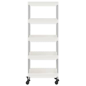 Kuchyňský vozík s 5 patry bílý 42x29x128 cm železo a ABS - obrázek 3