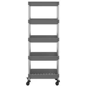 Kuchyňský vozík s 5 patry šedý 42x29x128 cm železo a ABS - obrázek 3