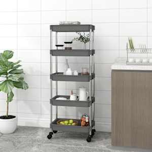 Kuchyňský vozík s 5 patry šedý 42x29x128 cm železo a ABS - obrázek 1
