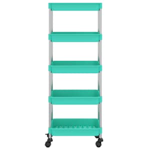 Kuchyňský vozík s 5 patry tyrkysový 42x29x128 cm železo a ABS - obrázek 3