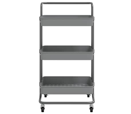 vidaXL 3-Tier Kitchen Trolley Grey 42x35x85 cm Iron and ABS