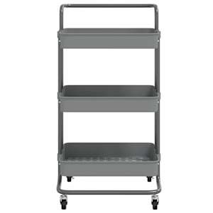 vidaXL 3-Tier Kitchen Trolley Grey 42x35x85 cm Iron and ABS