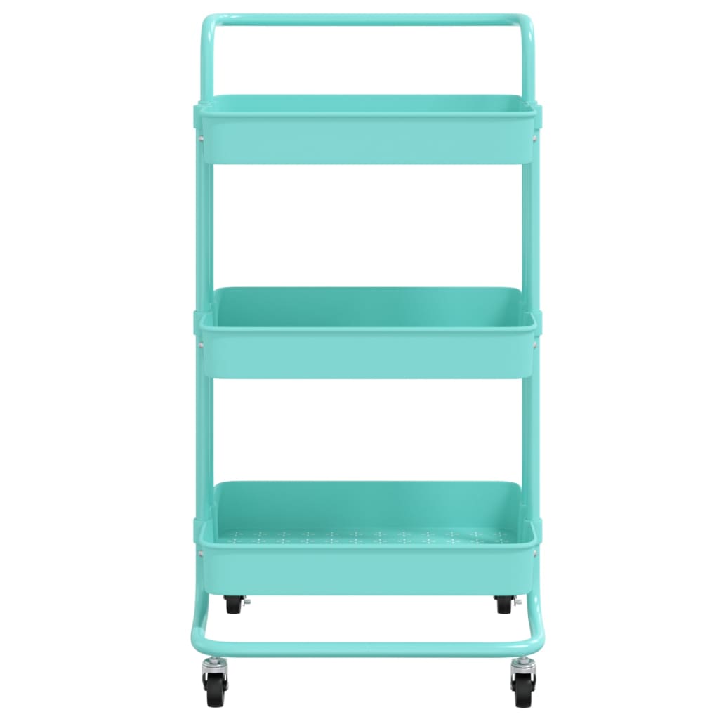 

vidaXL Keukentrolley 3-laags 42x25x83,5 cm ijzer en ABS turquoise
