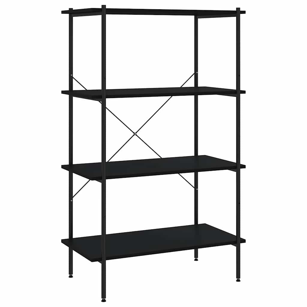 vidaXL Policový regál se 4 policemi černý 80 x 40 x 130 cm