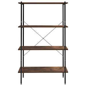 Policový regál se 4 policemi černý a přírodní 80 x 40 x 130 cm - obrázek 3
