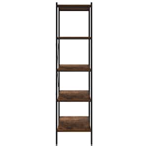 Policový regál s 5 policemi černý a přírodní 80 x 40 x 163 cm - obrázek 4