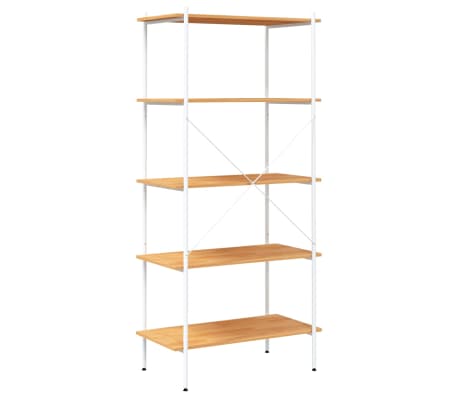 vidaXL 5-Tier Shelving Unit White and Oak 80x40x163 cm | vidaXL.ie