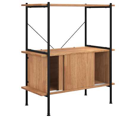 vidaXL Scaffalatura 3 Livelli con Mobiletto 80x40x92cm Acciaio e Legno