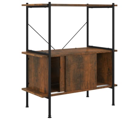 vidaXL &Eacute;tag&egrave;re &agrave; 3 niveaux armoire 80x40x92 cm Acier bois d'ing&eacute;nierie