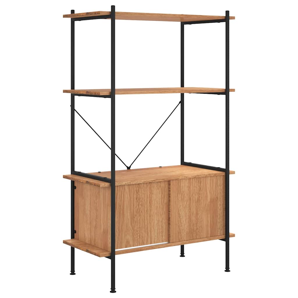 vidaXL 4patrový policový regál se skříňkou 80x40x130cm ocel a kompozit