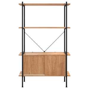 4patrový policový regál se skříňkou 80x40x130cm ocel a kompozit - obrázek 4