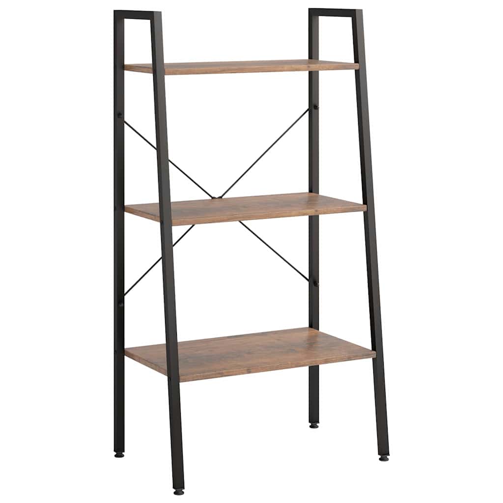 vidaXL 3patrová stojící police tmavě hnědá a černá 56 x 35 x 108 cm