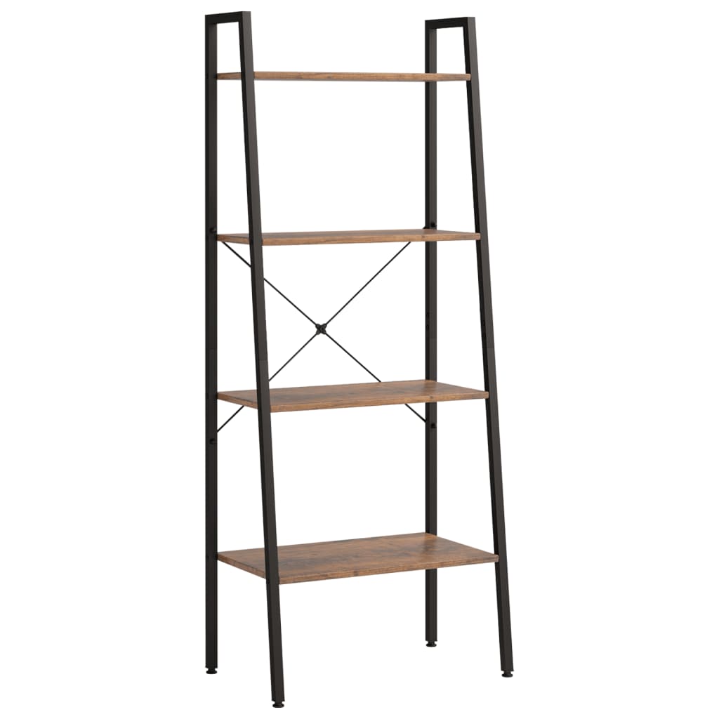 vidaXL 4patrová stojící police tmavě hnědá a černá 56 x 35 x 140 cm