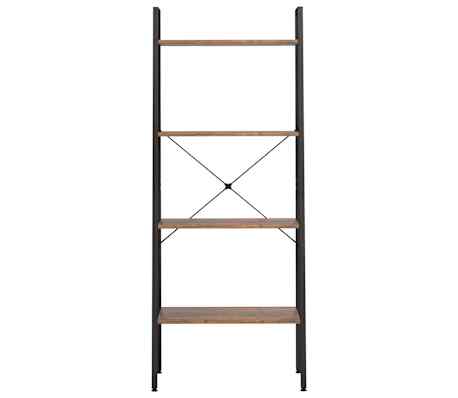 vidaXL &Eacute;tag&egrave;re sur pied 4 niveaux Marron fonc&eacute; et noir 56x35x140 cm