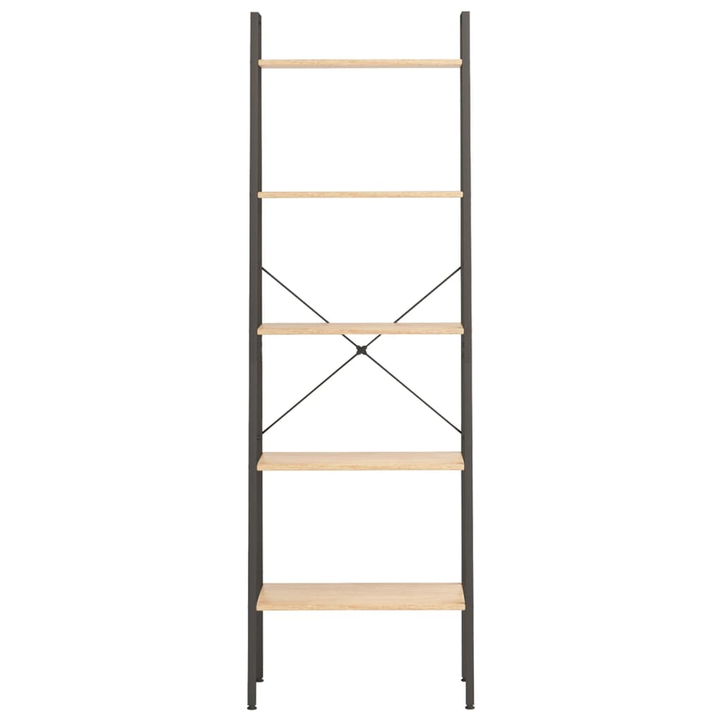 Thumbnail - vidaXL Standregal 5 Böden Hellbraun und Schwarz 56x35x174 cm