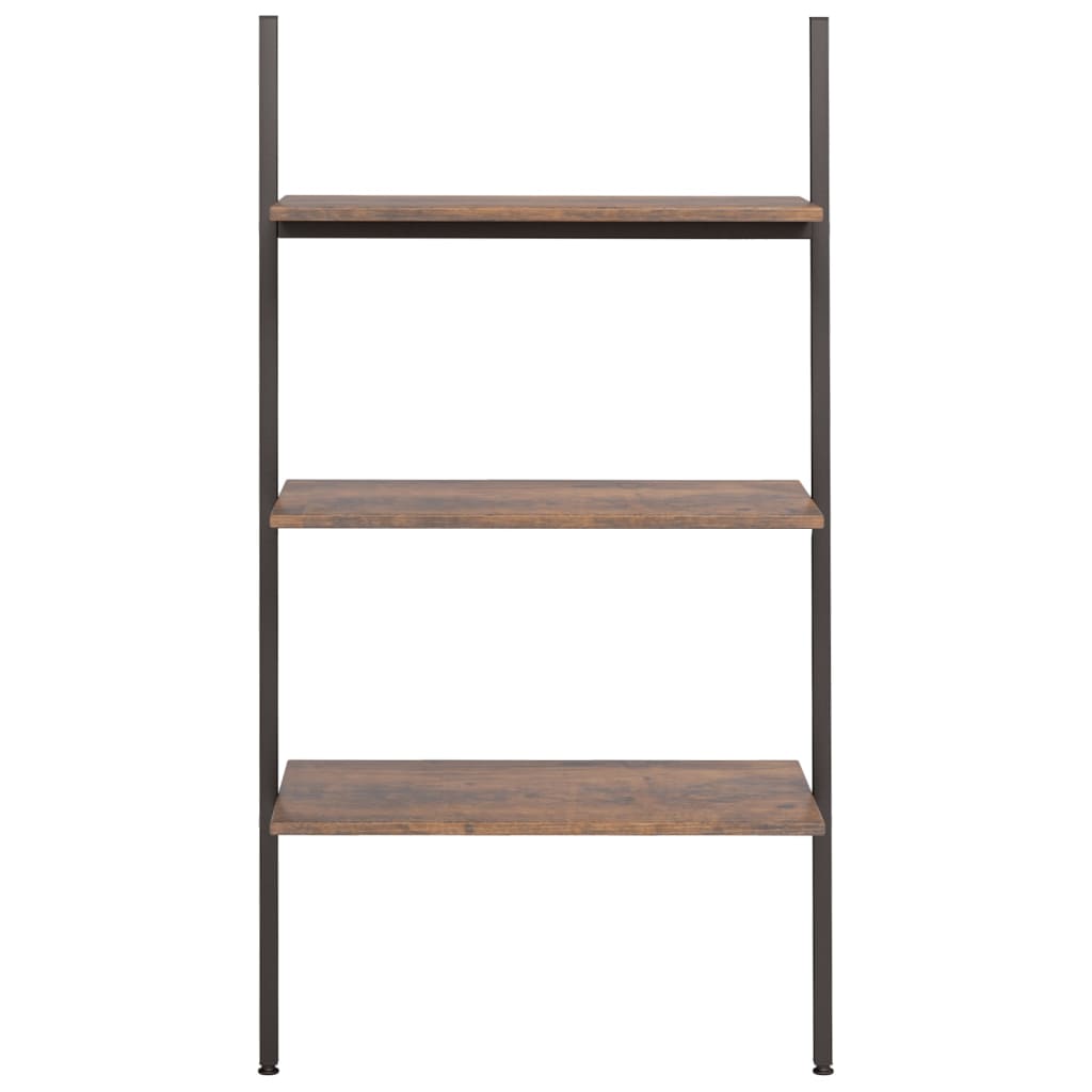 

vidaXL Ladderrek met 3 schappen 64x34x116 cm donkerbruin en zwart