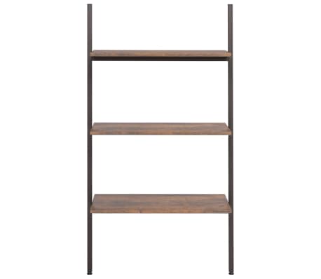vidaXL &Eacute;tag&egrave;re inclin&eacute;e &agrave; 3 niveaux Marron fonc&eacute; et noir 64x34x116 cm