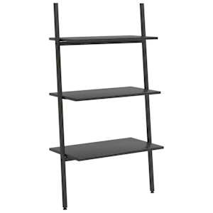 vidaXL 3 riiuliga redelriiul, must, 64 x 34 x 116 cm