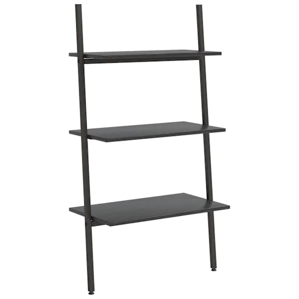 vidaXL 3 riiuliga redelriiul, must, 64 x 34 x 116 cm