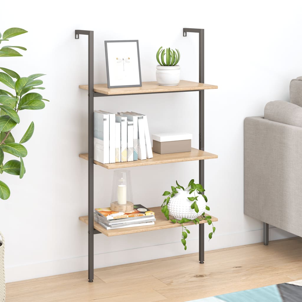 Leaning Shelf Bookcase Bookshelf Shelving Unit Storage Rack Organiser vidaXL