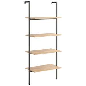 vidaXL 4 riiuliga redelriiul, helepruun ja must, 64x35x152,5 cm