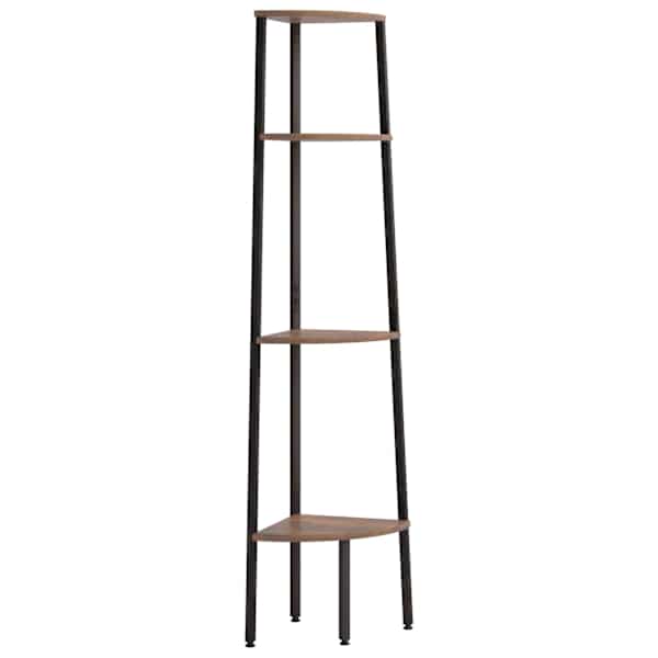 vidaXL 4-korruseline nurgariiul, tumepruun ja must, 45,5 x 31,5 x 150 cm