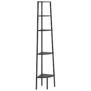 vidaXL 5 riiuliga nurgariiul, must, 45,5 x 31,5 x 180 cm