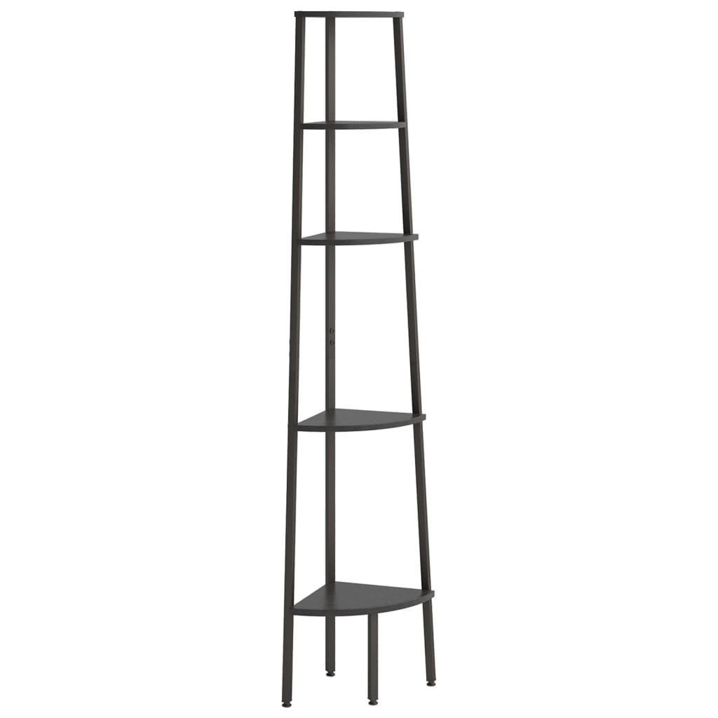 Image of vidaXL 5-Tier Corner Shelf Black 45.5x31.5x180 cm