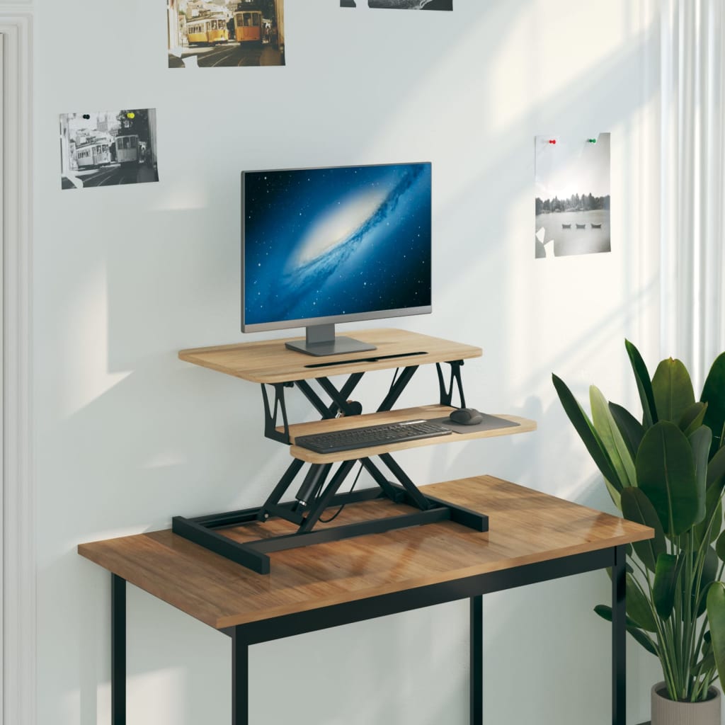 vida XL Arbeitsstation Verstellbar 60x 40x(13-41,5) cm Stahl