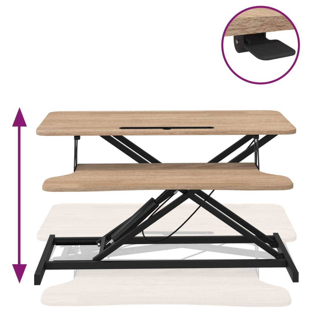 Nastavitelná pracovní stanice 90x40x(13-50) cm ocel a kompozit